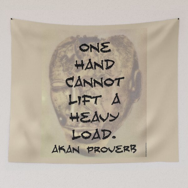 Item preview, One Hand Cannot Lift - Akan Proverb designed and sold by CrankyOldDude.