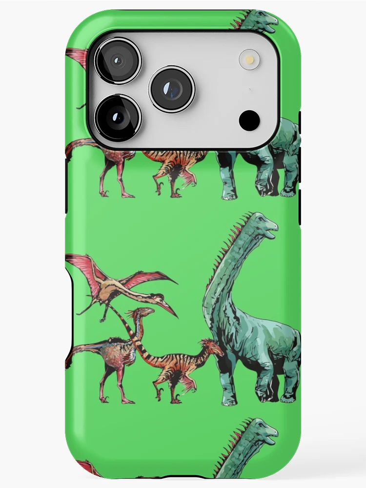 Thumbnail 1 of 4, iPhone Case, Dino Parade designed and sold by InkPotGraphics.