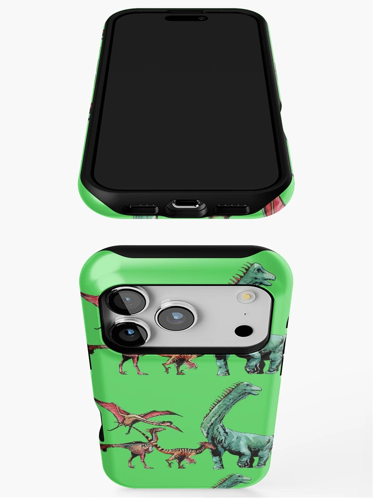 Thumbnail 3 of 4, iPhone Case, Dino Parade designed and sold by InkPotGraphics.