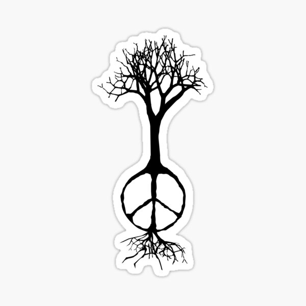 Hope rooted in peace, tree peace sign t shirt Sticker