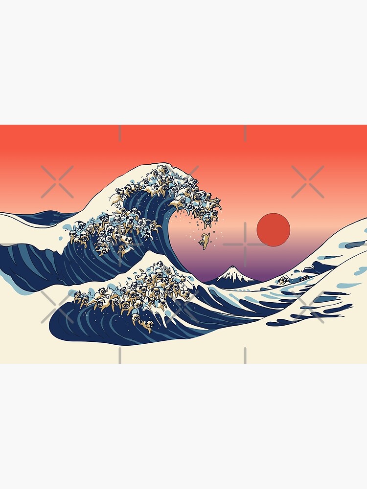 The Great Wave of Pug by Huebucket
