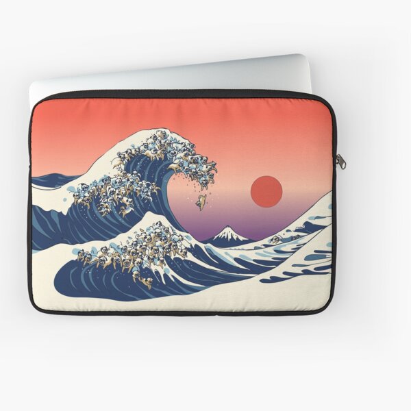 The Great Wave of Pug Laptop Sleeve