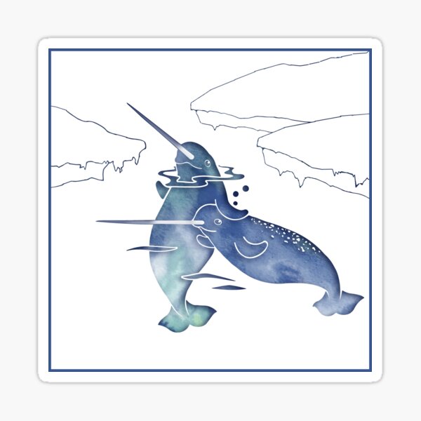 Blue Sea Narwhal Sticker