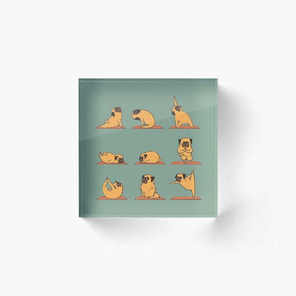 Pug Yoga Acrylic Block