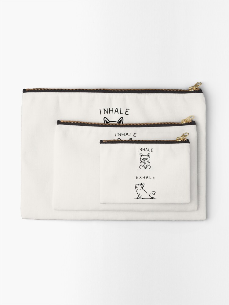 Alternate view of Inhale Exhale Frenchie Zipper Pouch
