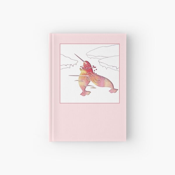 Peach Sea Narwhal Hardcover Journal