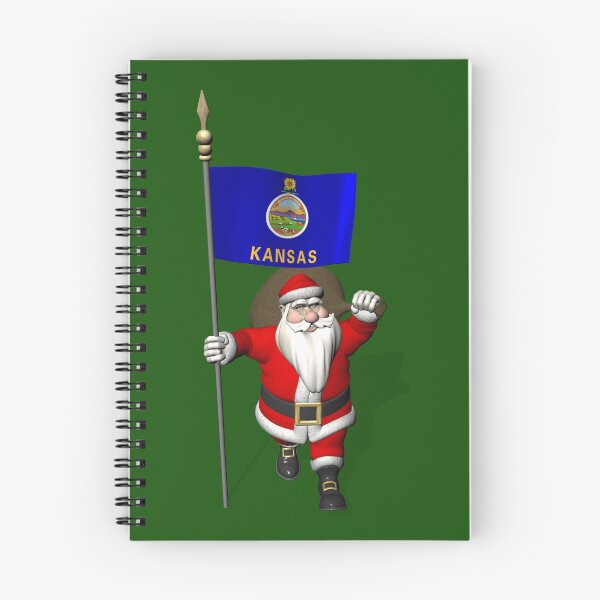 Item preview, Santa Claus With Flag Of Kansas designed and sold by Mythos57.