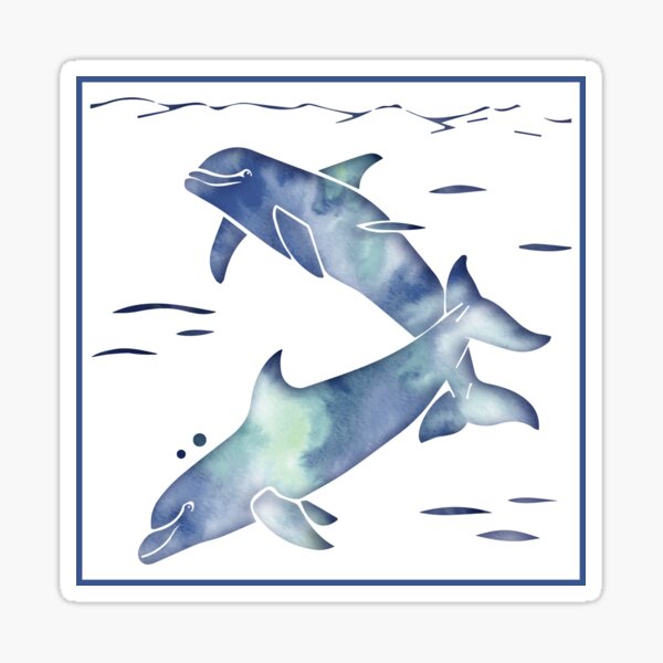 Blue Sea Dolphins Sticker