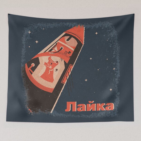 Item preview, Laika Space Dog on Soviet Sputnik Spaceship designed and sold by perezism.