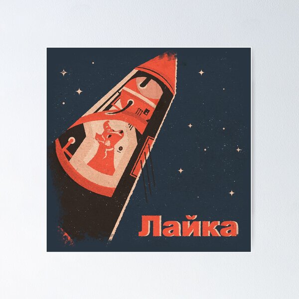 Item preview, Laika Space Dog on Soviet Sputnik Spaceship designed and sold by perezism.