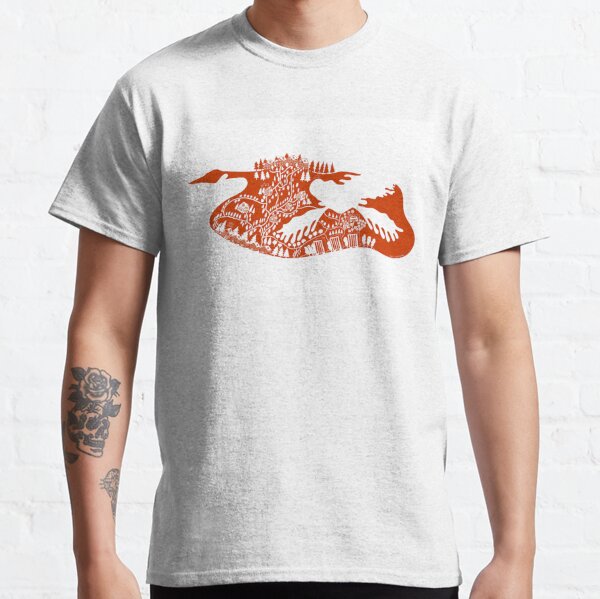 RED Canadian Landscape one colour Fashion Tattoo! Classic T-Shirt