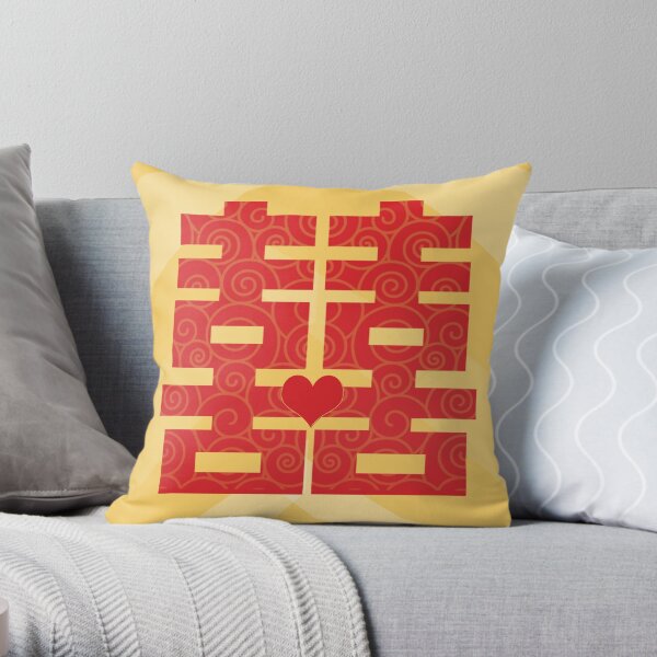 double happiness Throw Pillow