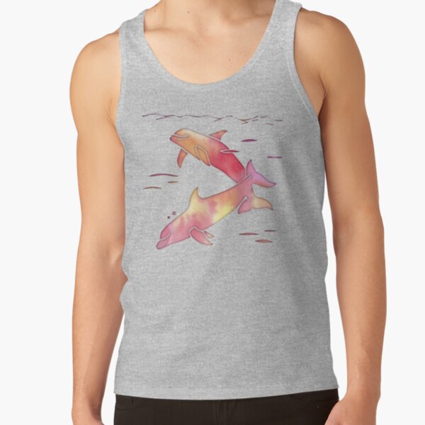 Peach Sea Dolphins Tank Top