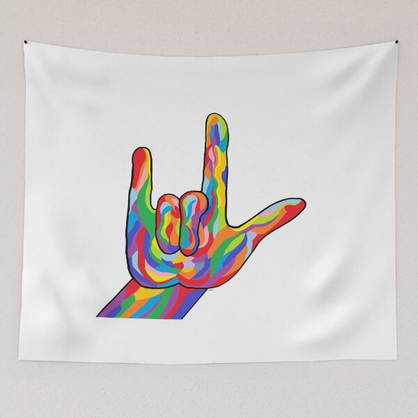 Item preview, ASL I Love You BOLD COLOR designed and sold by EloiseArt.