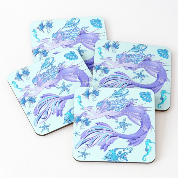 Item preview,  Mermaid Mystic Fairy Purple and Turquoise Creature designed and sold by BluedarkArt.