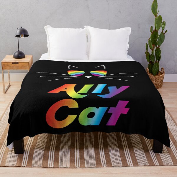 Item preview, Ally Cat Gay Pride Kitty Face With Rainbow Sunglasses designed and sold by glintintheeye.