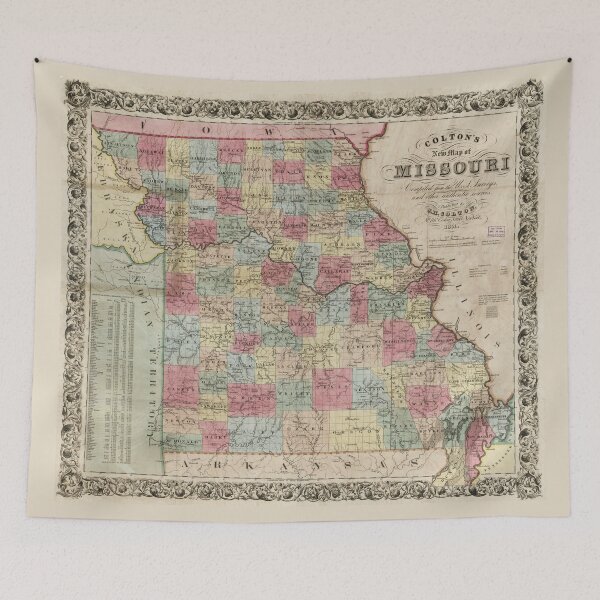 Item preview, Colton's Map of Missouri (1851) designed and sold by allhistory.