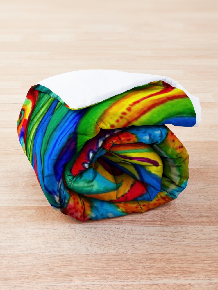 Alternate view of Psychedelizard Psychedelic Chameleon Colorful Rainbow Lizard Comforter