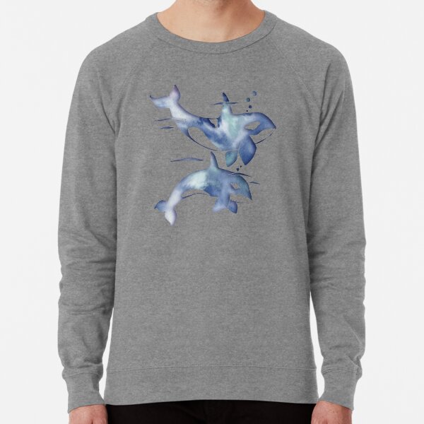 Blue Sea Orca Whales Lightweight Sweatshirt