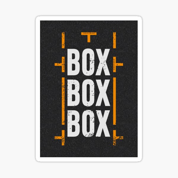 «Box Box Box», conception de stands de course de Formule 1 Sticker