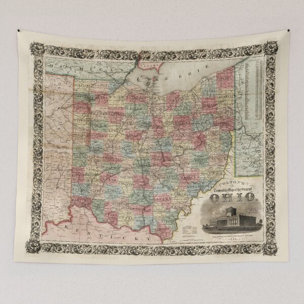 Item preview, Colton's township map of the State of Ohio (1851) designed and sold by allhistory.