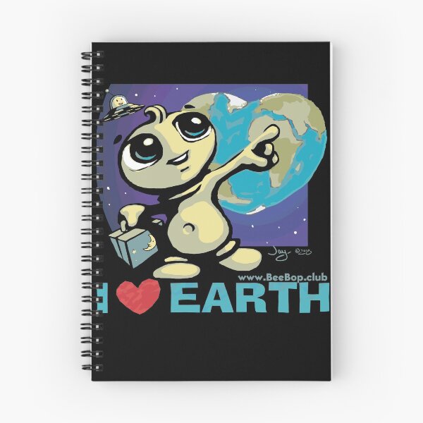 Item preview, BeeBop the Alien- I Love Earth- Product color as background designed and sold by Jay Kenton Manning.