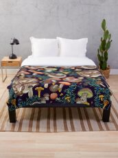 Dark dream forest Throw Blanket