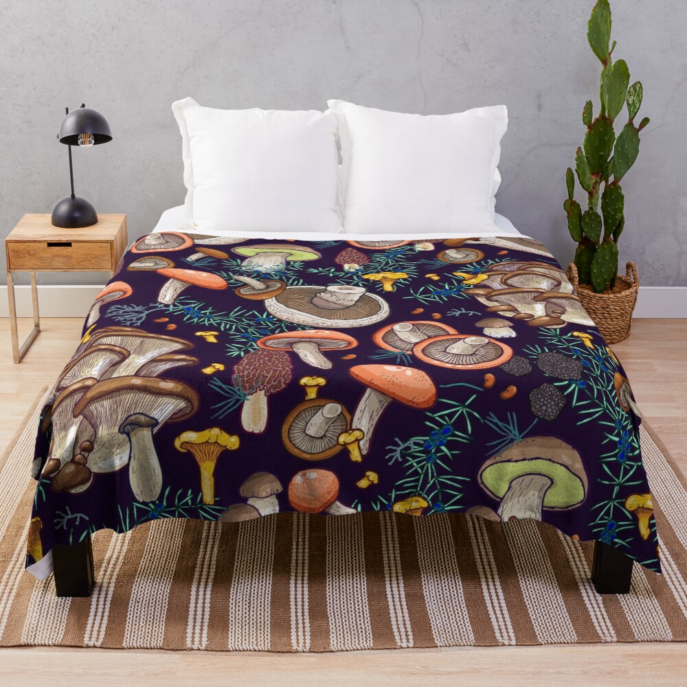 Dark dream forest Throw Blanket