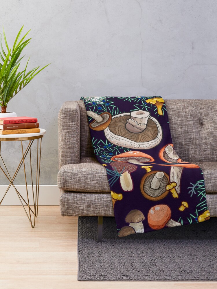 Alternate view of Dark dream forest Throw Blanket