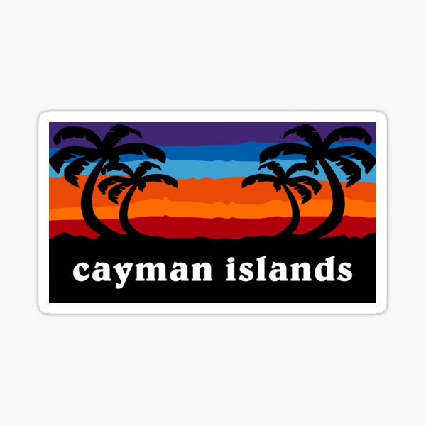 Cayman Islands Beach Caribbean Sunset Palm Tree Outdoor Surfing Surf Cruise Vacation Gift Ideas Sticker