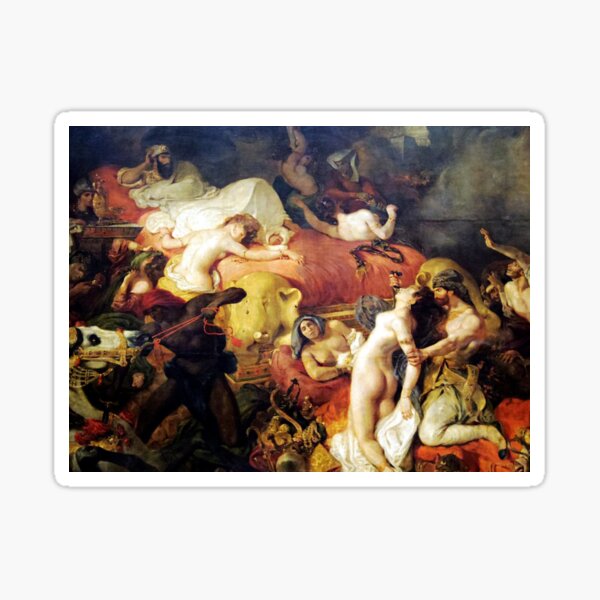 The Death of Sardanapalus - Painting by Eugène Delacroix Sticker