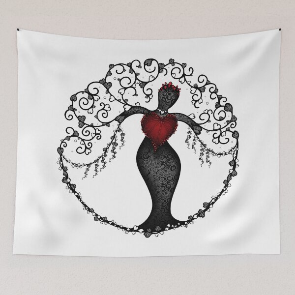 Item preview, Tree Of Hearts - Black & White designed and sold by serenaking.