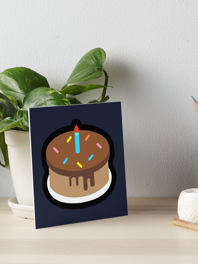 Birthday Cake Emoji Art Board Print By Feelklin Redbubble