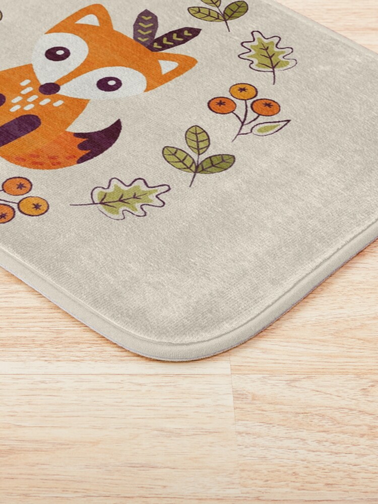 Alternate view of Little Fox with Autumn Berries Bath Mat