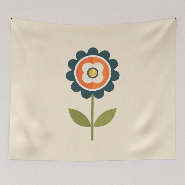 Item preview, Retro Daisy - Orange and Cream designed and sold by Daisy Beatrice.