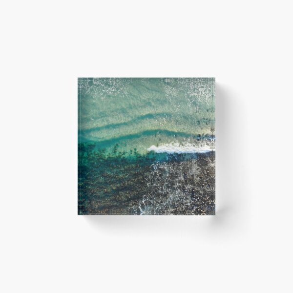 Item preview, Green water breaking on rocks designed and sold by Airburst Photography.