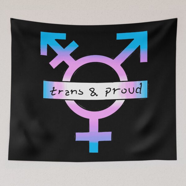 Item preview, "Trans and Proud" Transgender Symbol designed and sold by scomerford19.