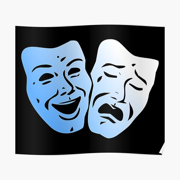 Blue Pearl Theater Masks Poster
