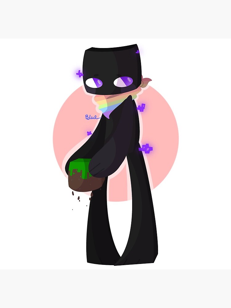 Enderman character on blue background