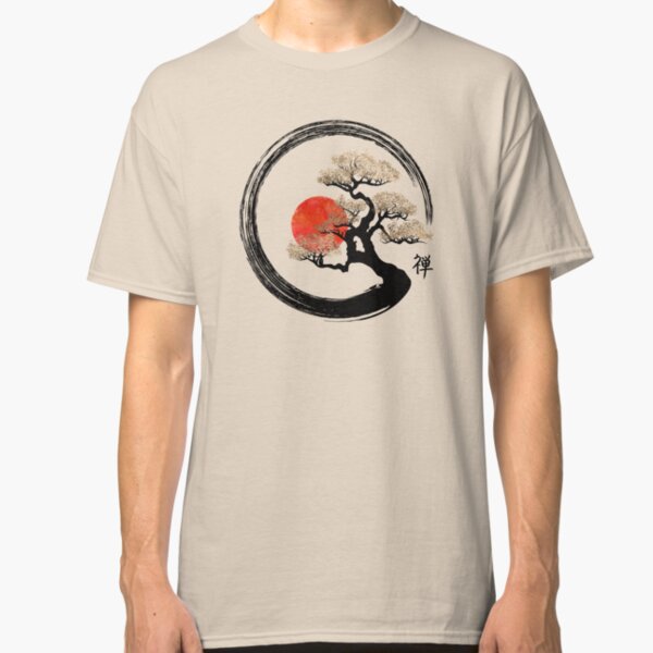 Enso Circle and Bonsai Tree on Canvas Classic T-Shirt