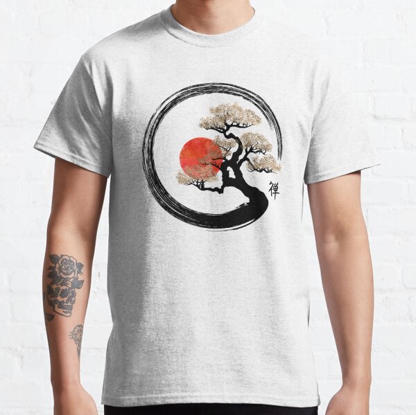 Cercle Enso et bonsaï sur toile T-shirt classique