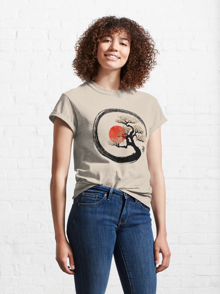 Alternate view of Enso Circle and Bonsai Tree on Canvas Classic T-Shirt