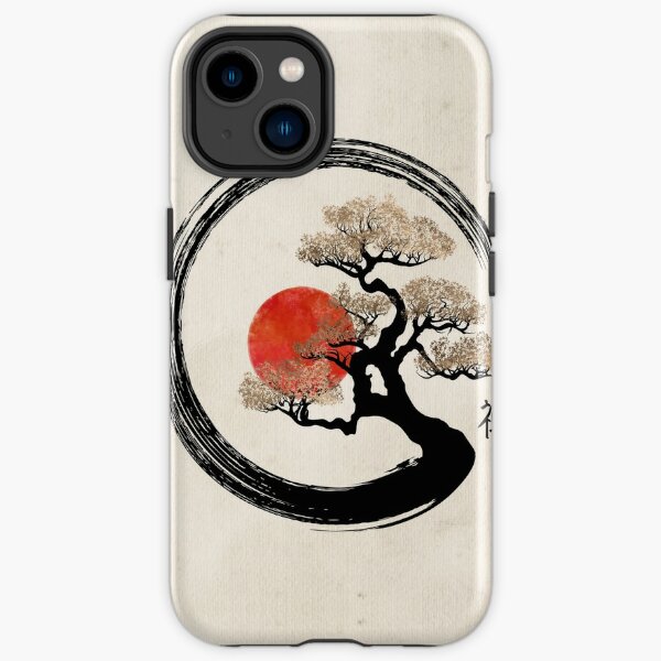 Enso Circle and Bonsai Tree on Canvas iPhone Tough Case