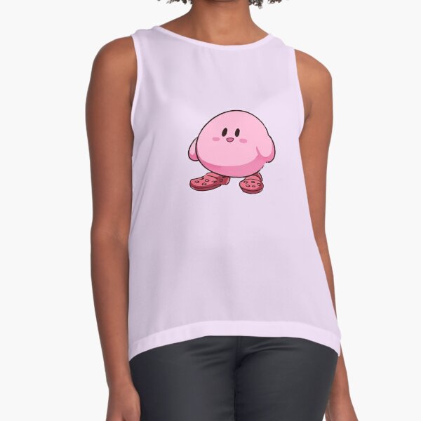 Kirby Korby Tshirt With Text Sleeveless Top By Korbyshrok Redbubble - kirby a lot roblox