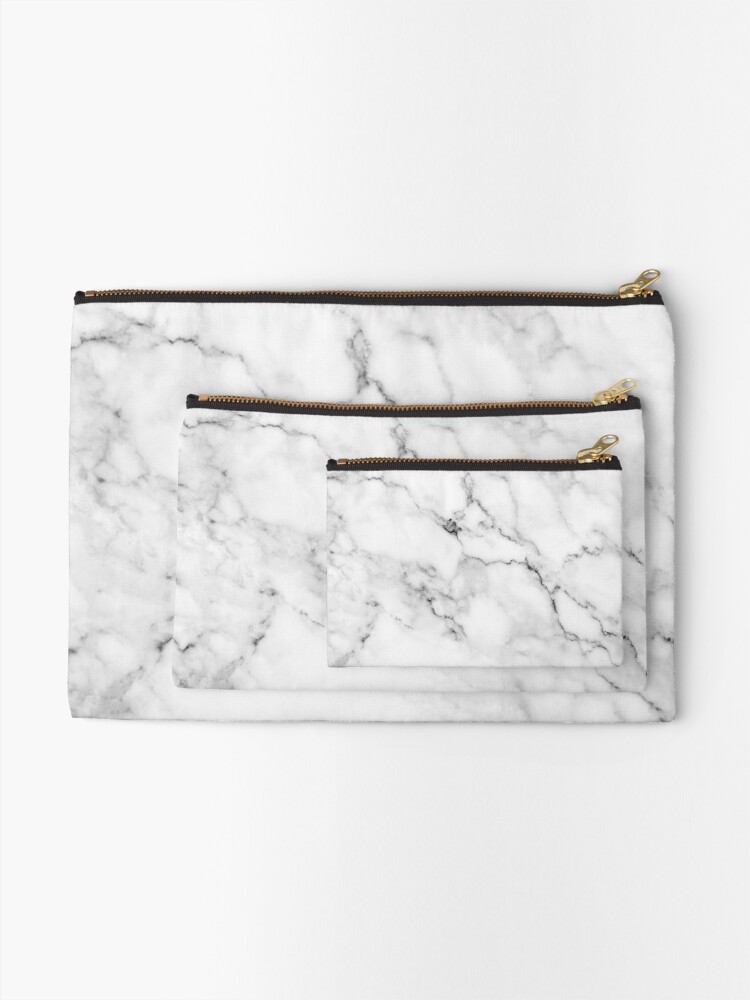 Alternate view of White marble Zipper Pouch