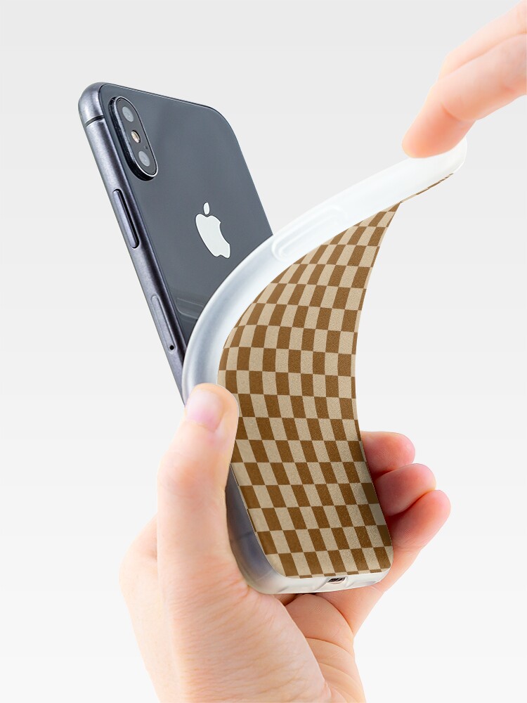 Tan Brown and Chocolate Brown Checkerboard iPhone Case