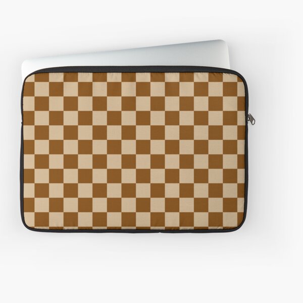 Black Brown Checkered Laptop Sleeve Brown Plaid Checker 