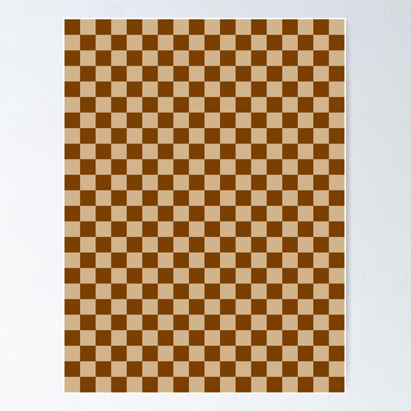 Popular Checkered, rich chocolate brown textured art