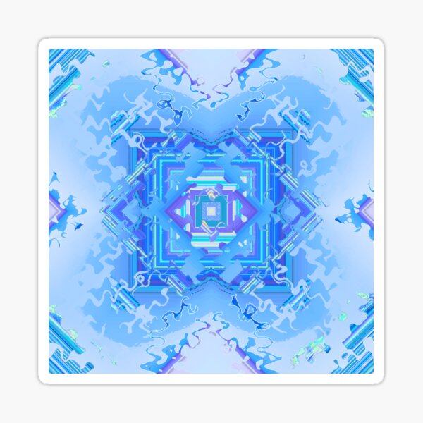 Irregular Geometry, Blue on Blue Sticker