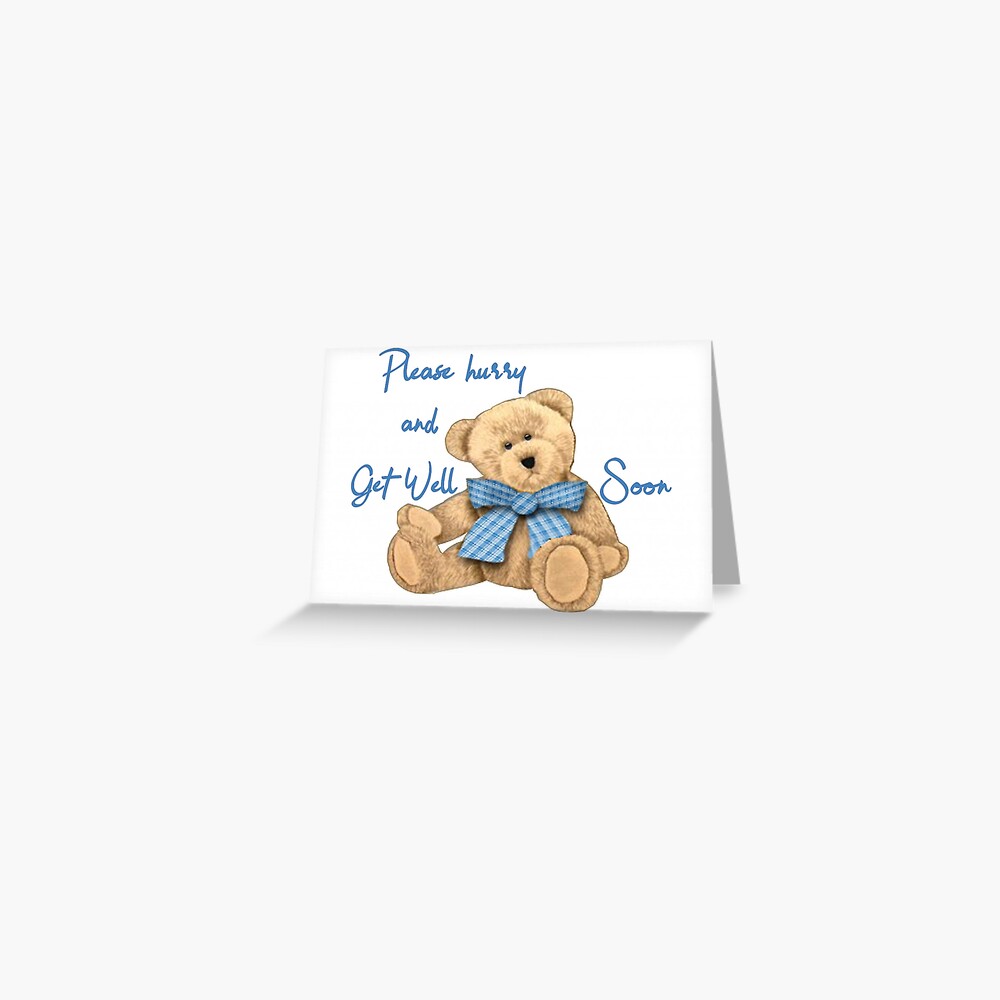 SINGLE GET WELL CARD, TEDDY BEAR WITH HEART OF COMPASSION, RELIGIOUS B-07